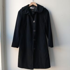 MaxMara Wool Blend Midi Coat Black Women's 2